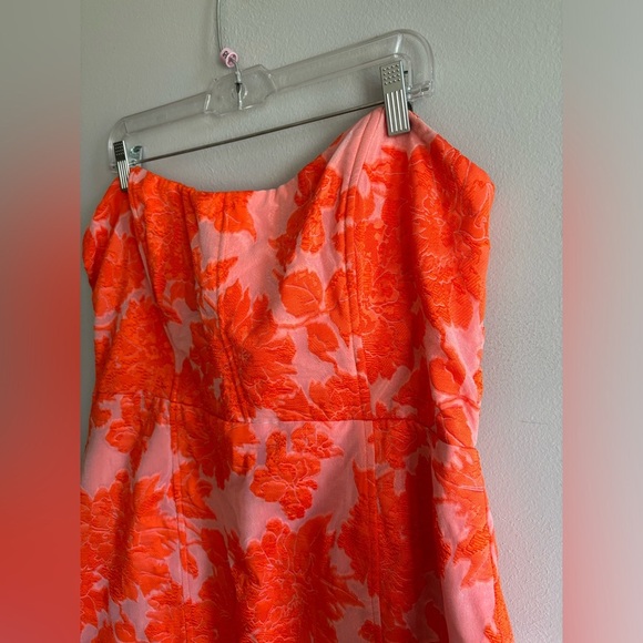 Showpo. Orange pink floral sleeveless dress 14 - Picture 2 of 6